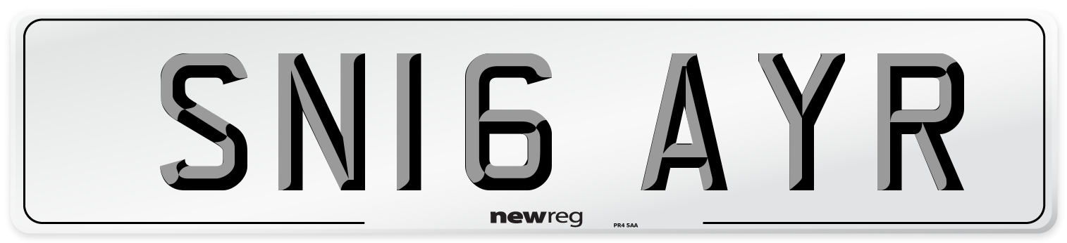 SN16 AYR Number Plate from New Reg